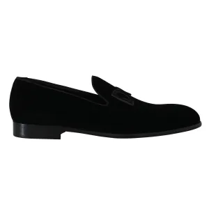 Black Velvet DG Logo Dress Loafers