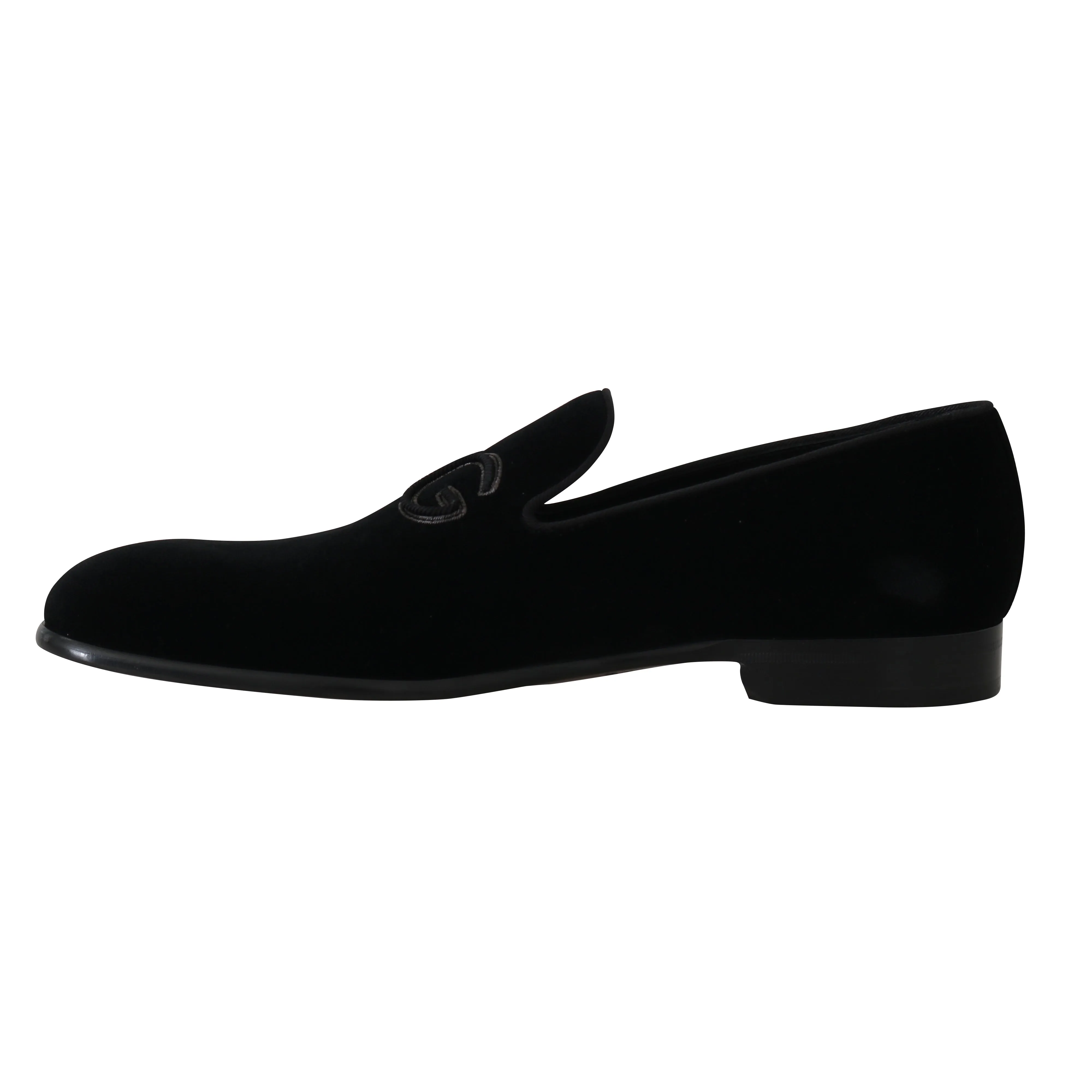 Black Velvet DG Logo Dress Loafers