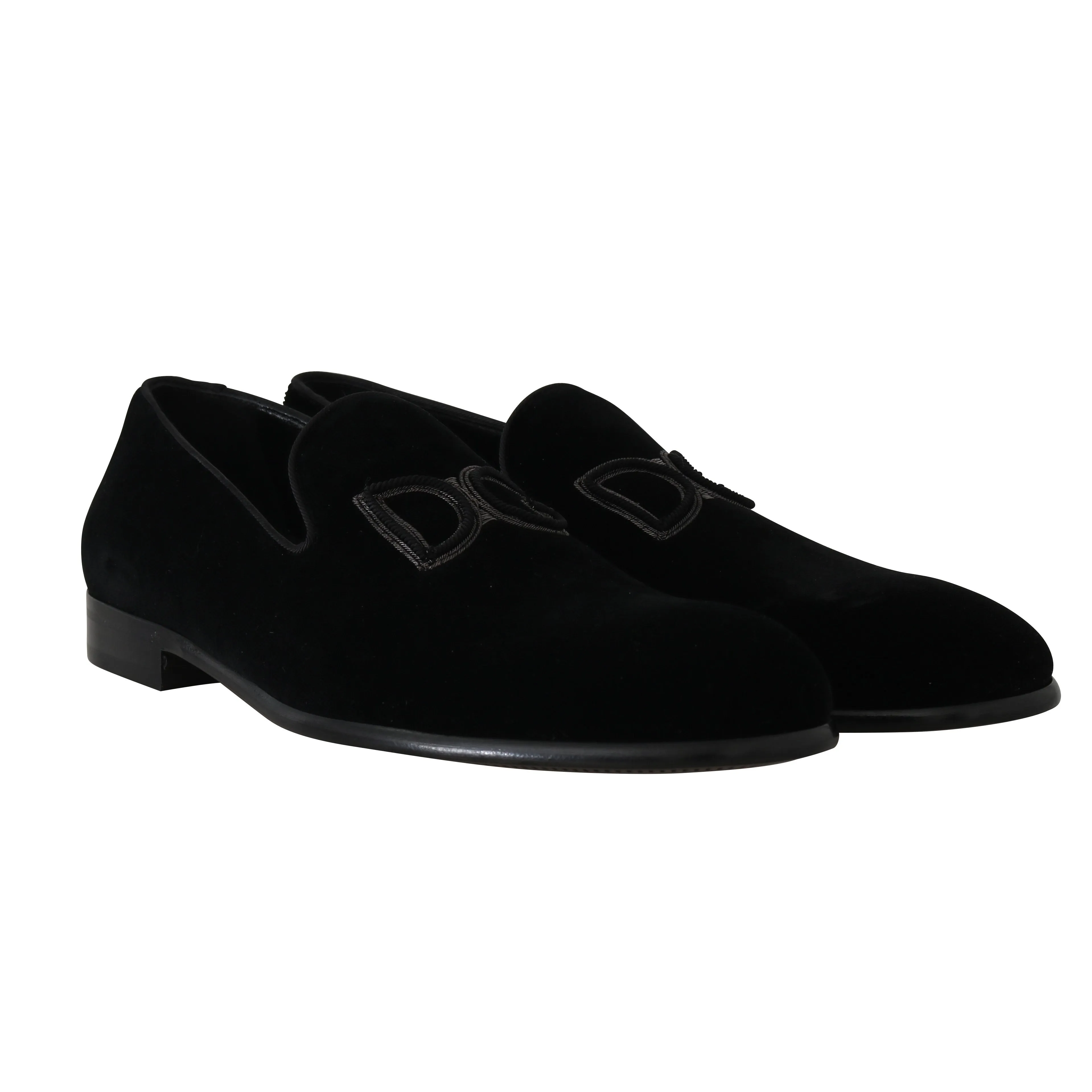 Black Velvet DG Logo Dress Loafers