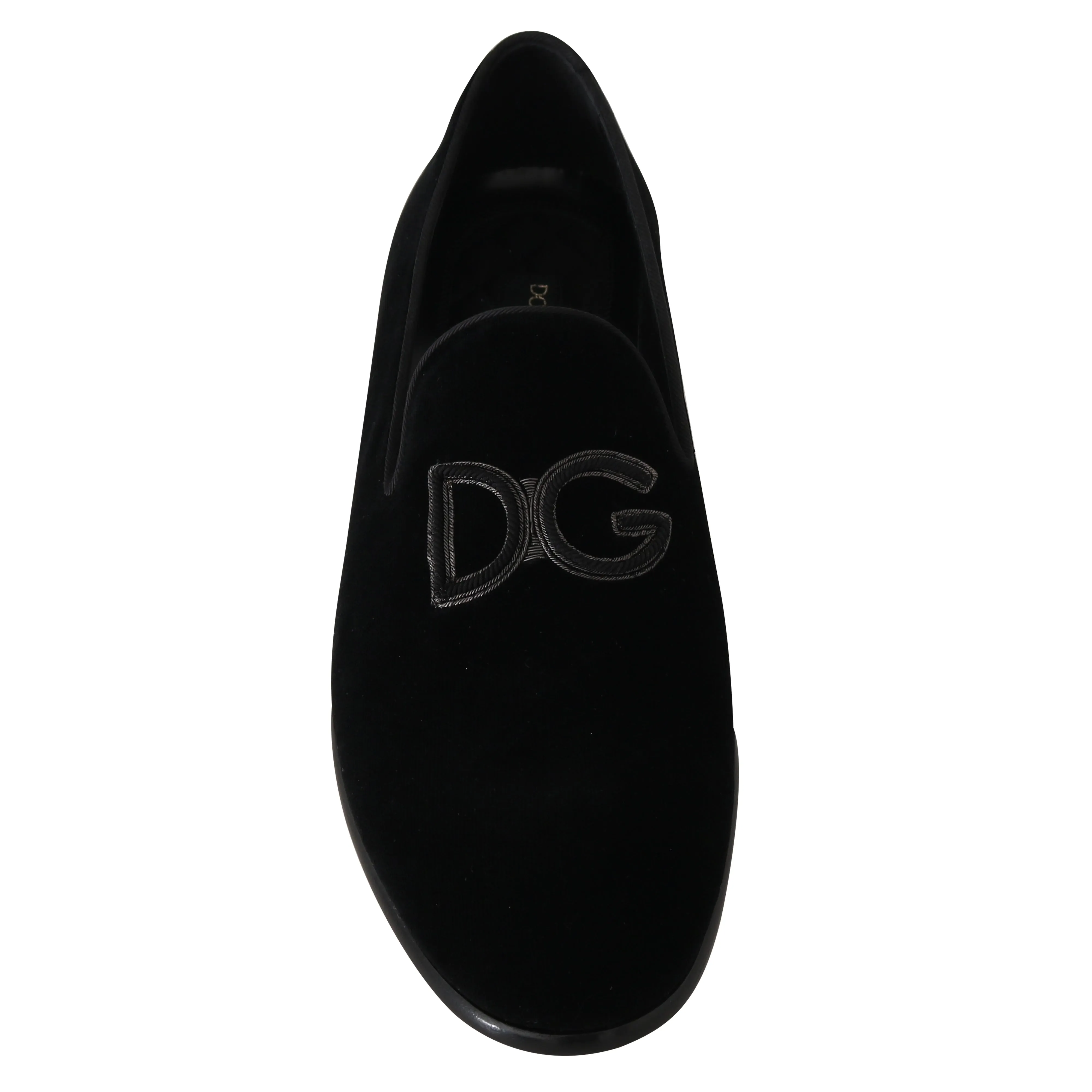 Black Velvet DG Logo Dress Loafers