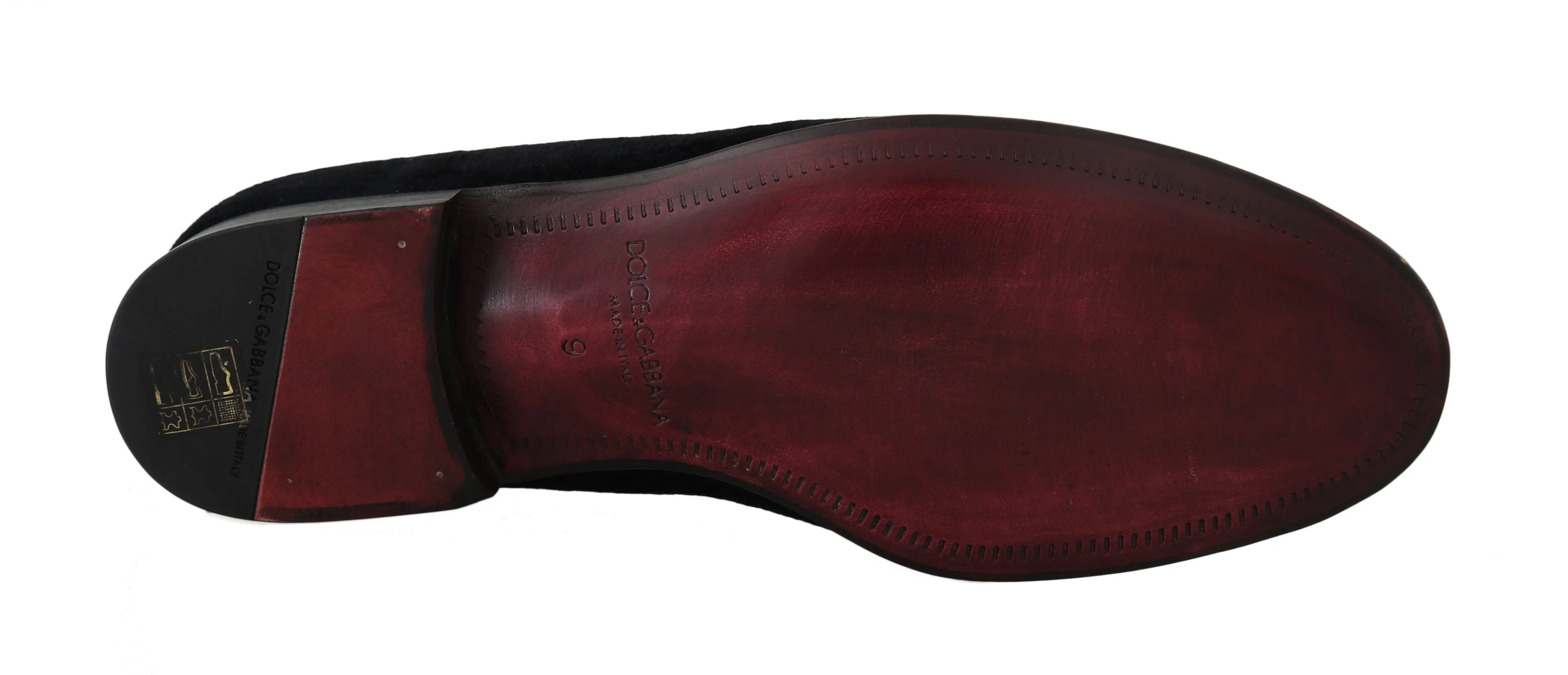Black Velvet Gold Crown Loafers