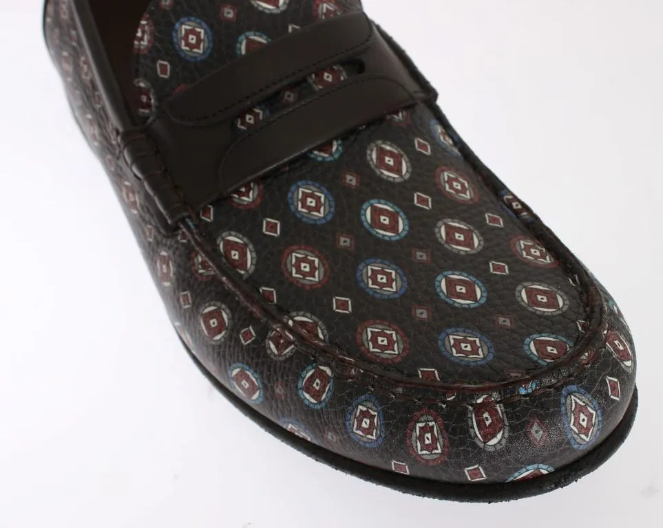Blue Bordeaux Leather Loafers