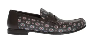 Blue Bordeaux Leather Loafers
