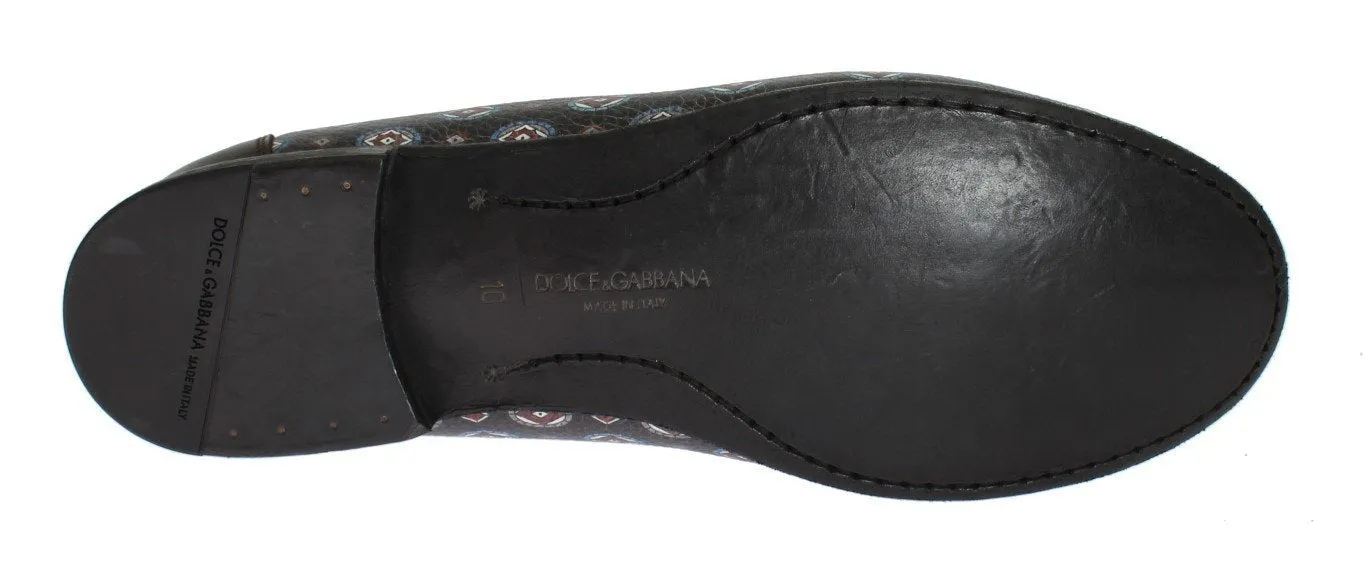 Blue Bordeaux Leather Loafers