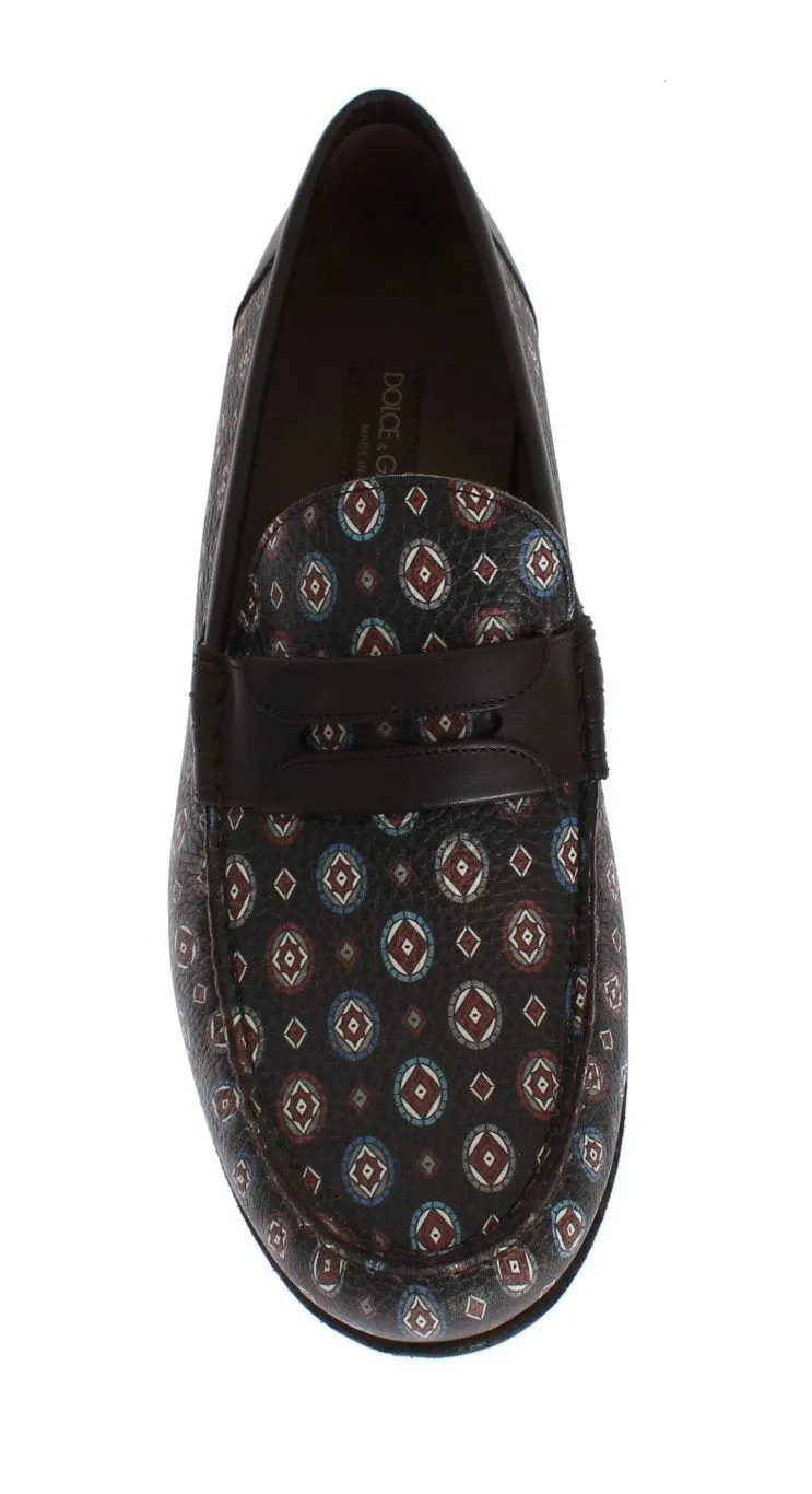 Blue Bordeaux Leather Loafers