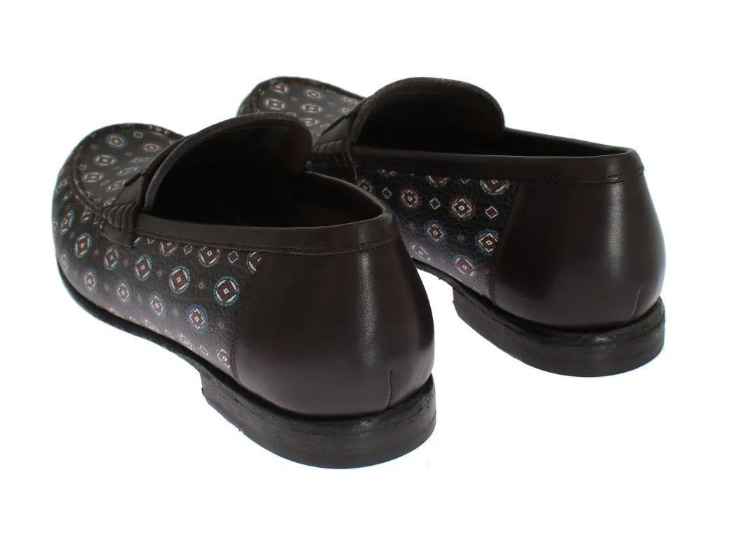 Blue Bordeaux Leather Loafers