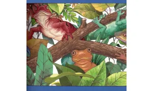 Blue Lizards in Trees CT102151 Wallpaper Border