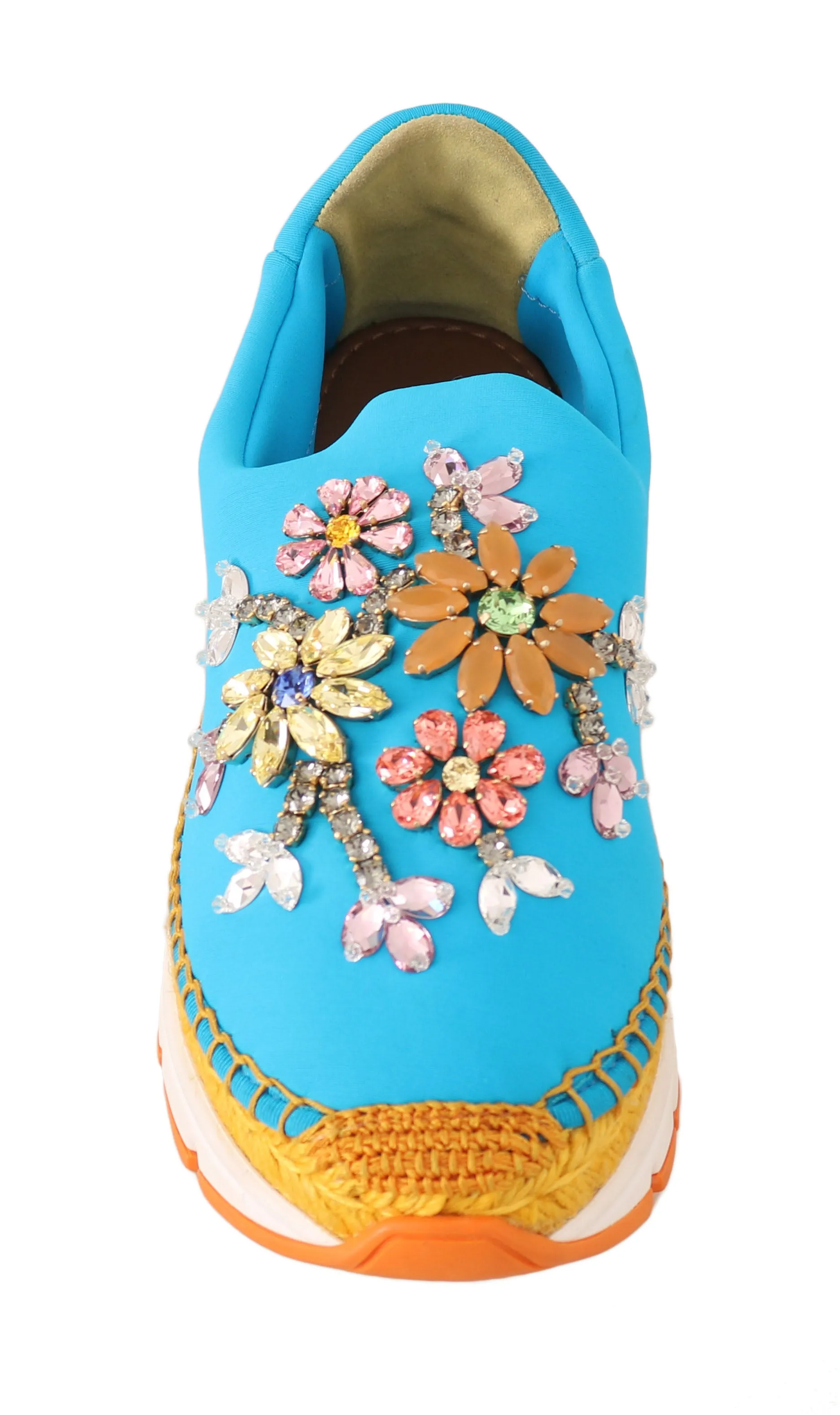 Blue Neoprene Crystal Sneakers
