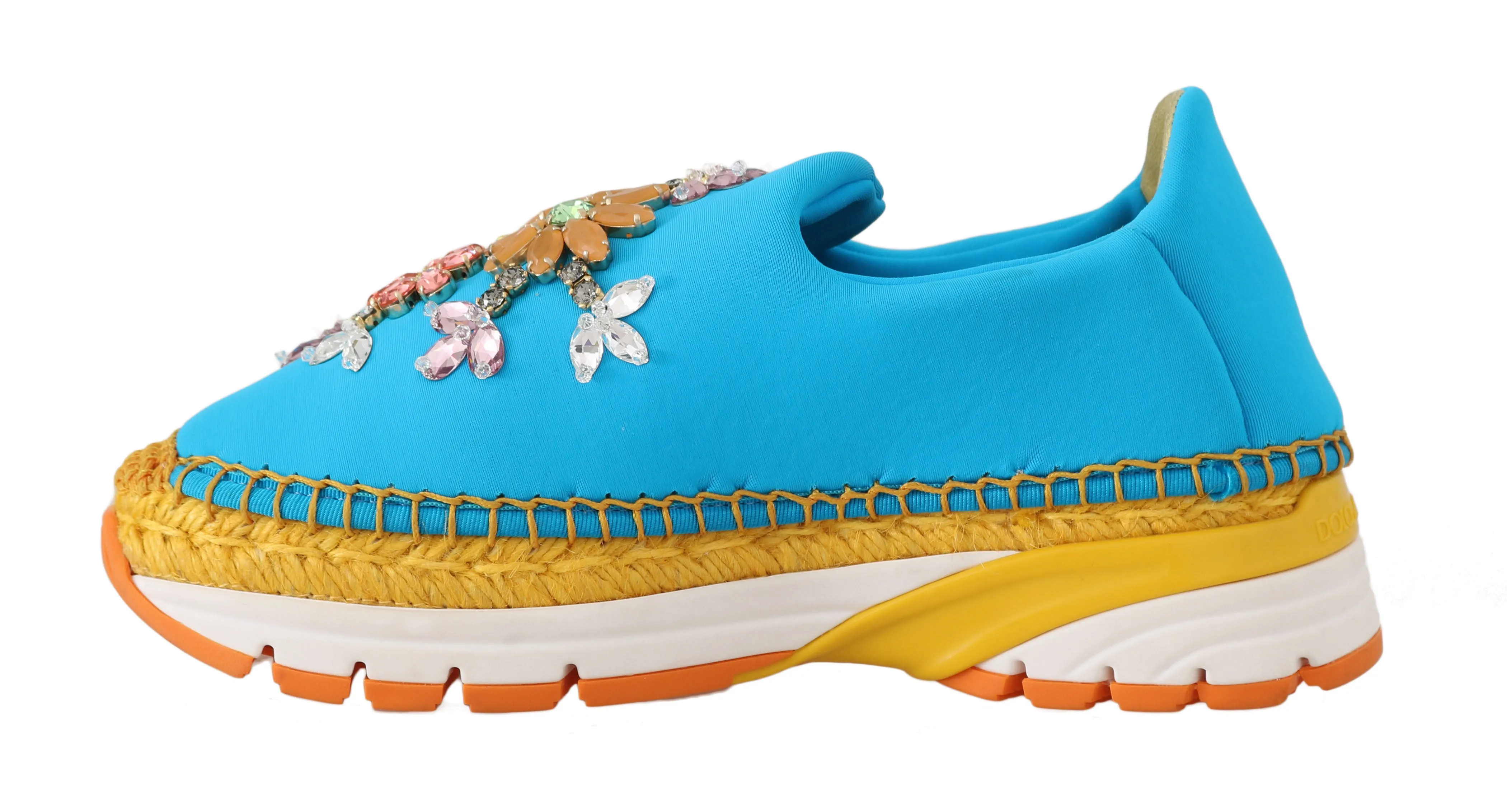 Blue Neoprene Crystal Sneakers