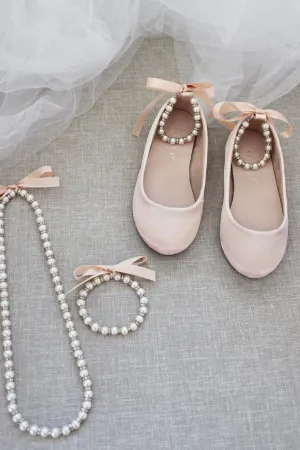 Blush Pearl Strap Shoes