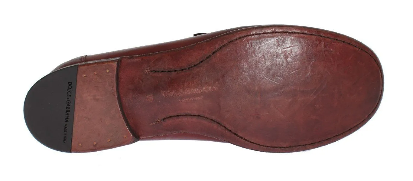 Bordeaux Leather Loafers Shoes