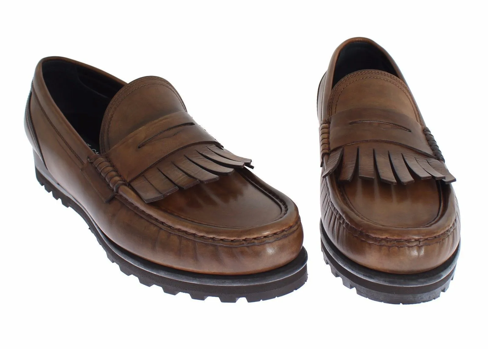 Brown Leather Loafers Casual Dress Shoes