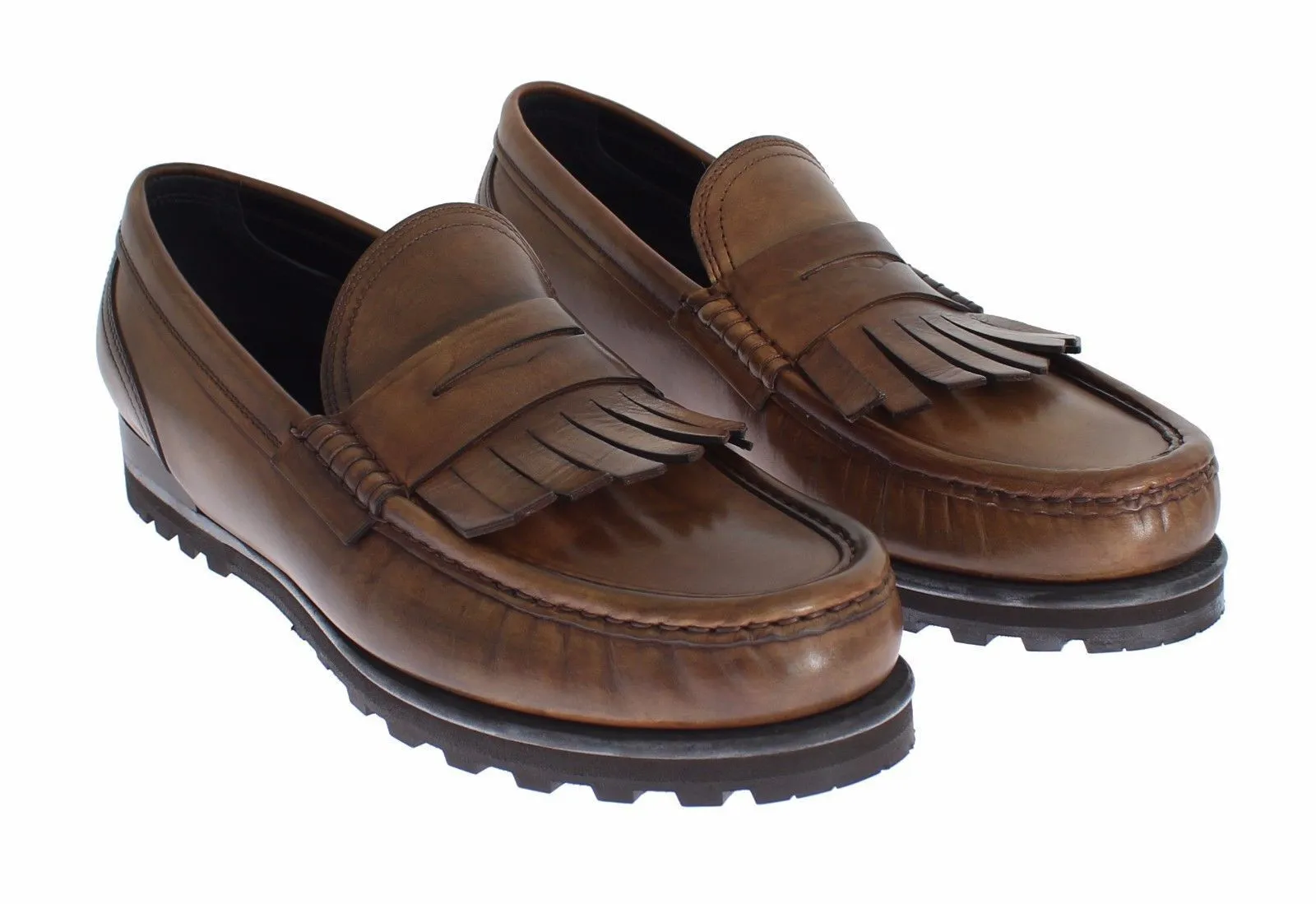 Brown Leather Loafers Casual Dress Shoes