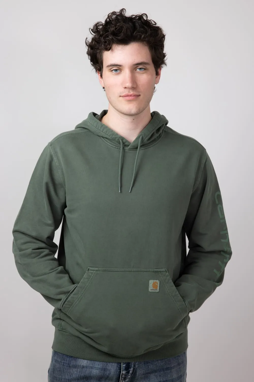 Carhartt Midweight Garment Dyed French Terry Hoodie for Men in Mountain View | 106253-GF8-MOUNTAIN