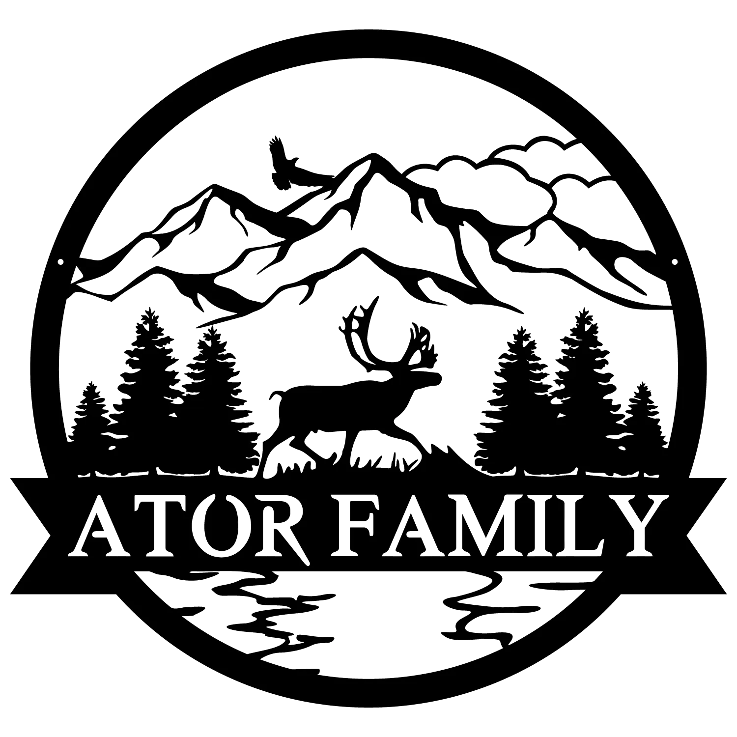Caribou Outdoor Monogram