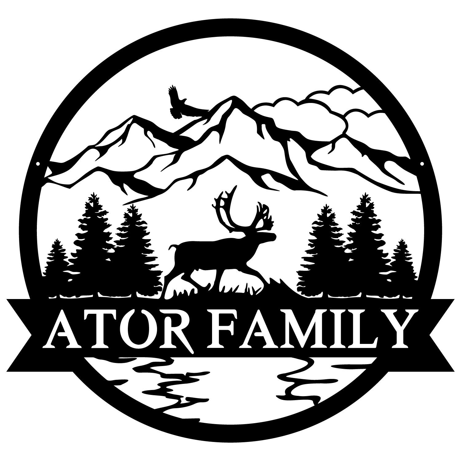 Caribou Outdoor Monogram