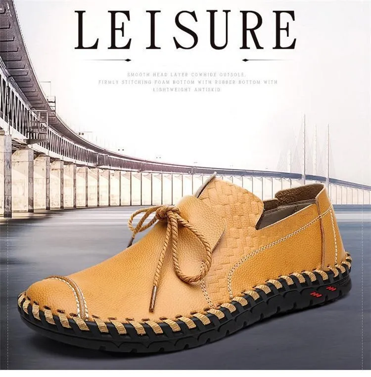 Casual Handmade Genuine Leather Men's Soft Flats