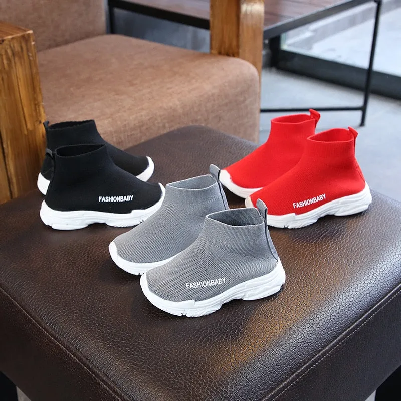 Children Casual Shoes Slip-on Breathable Kids Socks Shoes Non-slip