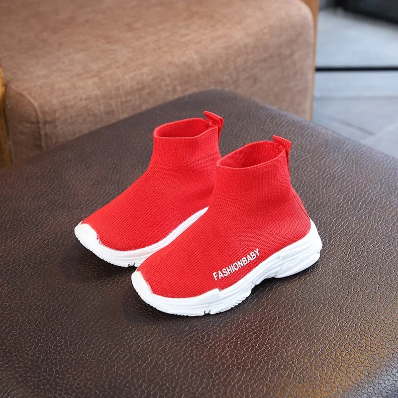 Children Casual Shoes Slip-on Breathable Kids Socks Shoes Non-slip