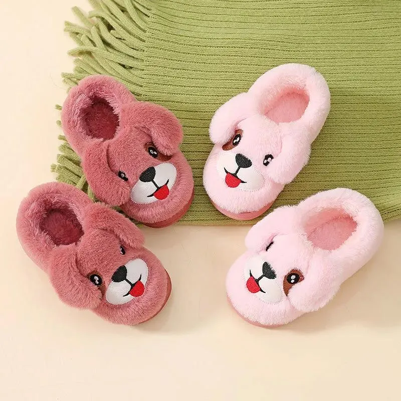 Children's Cotton Slippers Winter Cute Kids Home Shoes Non-slip Thermal Cotton Slippers