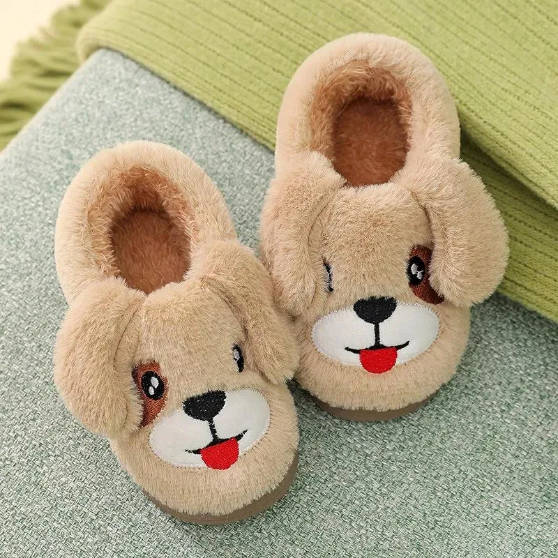 Children's Cotton Slippers Winter Cute Kids Home Shoes Non-slip Thermal Cotton Slippers