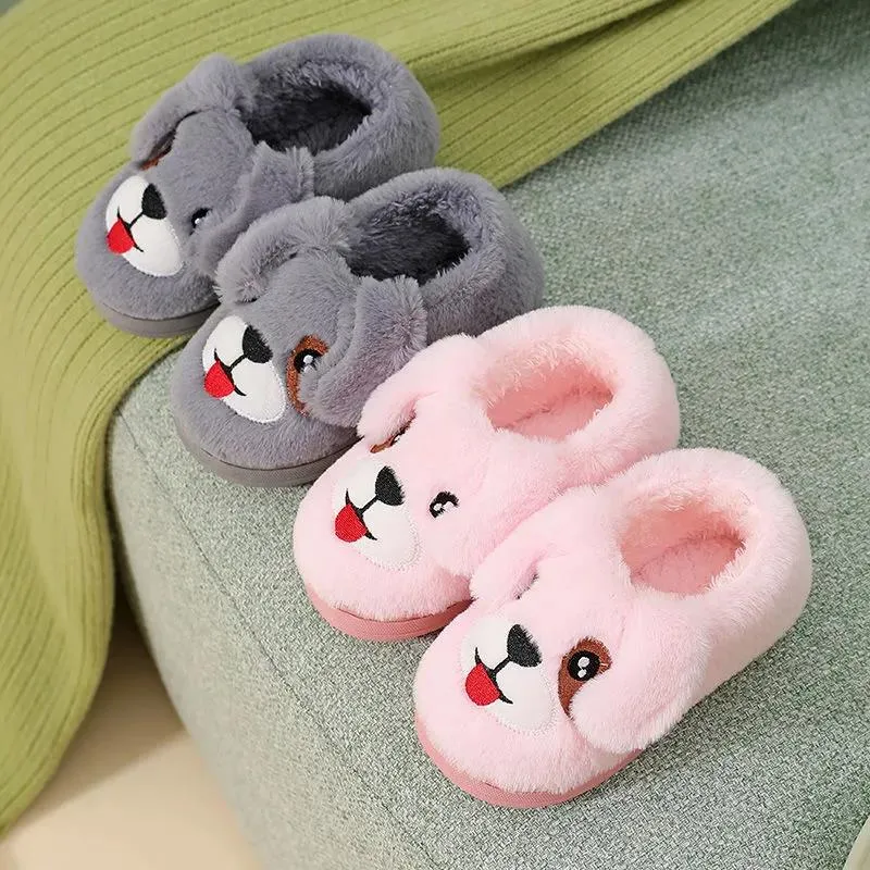 Children's Cotton Slippers Winter Cute Kids Home Shoes Non-slip Thermal Cotton Slippers