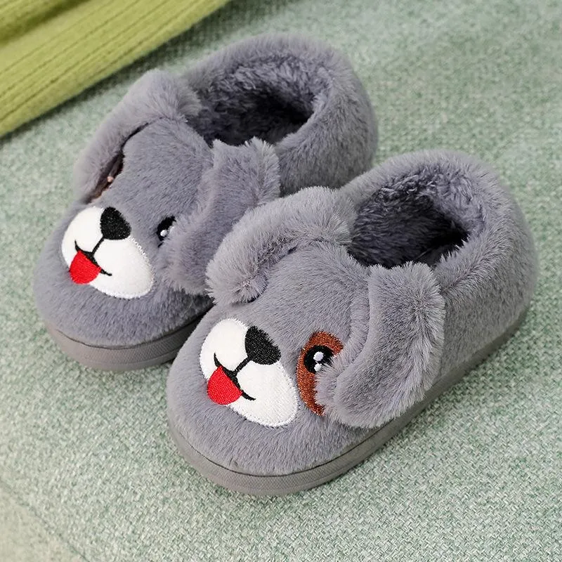 Children's Cotton Slippers Winter Cute Kids Home Shoes Non-slip Thermal Cotton Slippers