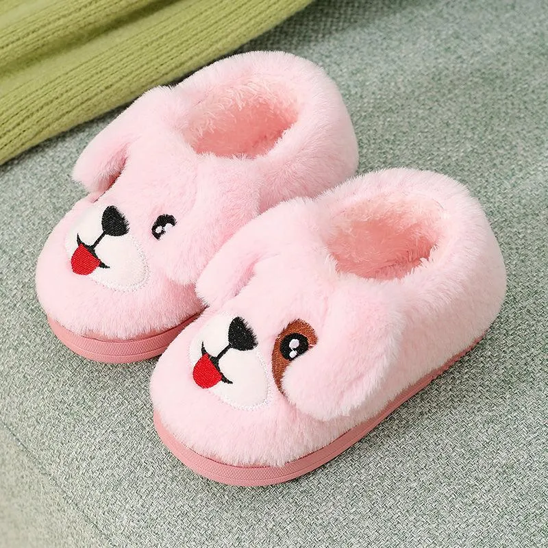 Children's Cotton Slippers Winter Cute Kids Home Shoes Non-slip Thermal Cotton Slippers