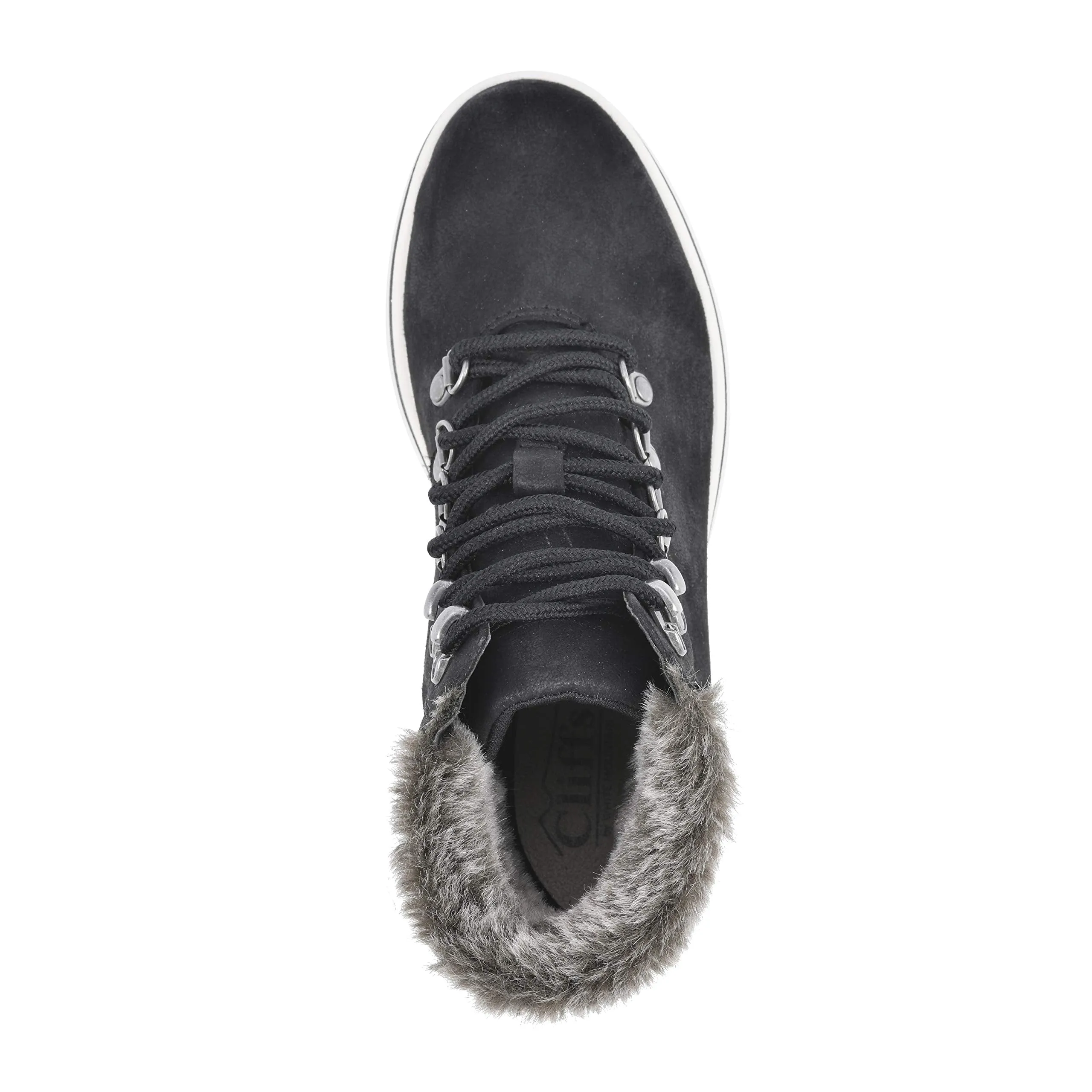 CLIFFS BY WHITE MOUNTAIN Shoes Hallett Women's Casual Hiker Style Bootie, Black/Fabric, 6.5 M
