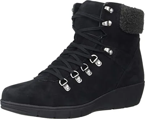 CLIFFS BY WHITE MOUNTAIN Women's Emory Fashion Boot, Black/Nubuck/Leather, 9 Medium US