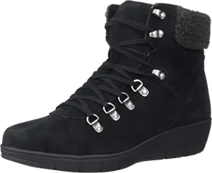CLIFFS BY WHITE MOUNTAIN Women's Emory Fashion Boot, Black/Nubuck/Leather, 9 Medium US
