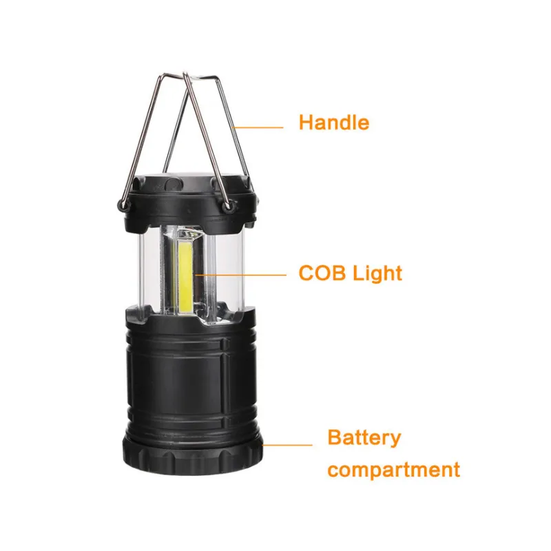COB Tent Lamp LED Portable Lantern Work Light Rechargeable USB Lamp with Rotary Switch & Swivel Magnetic Base