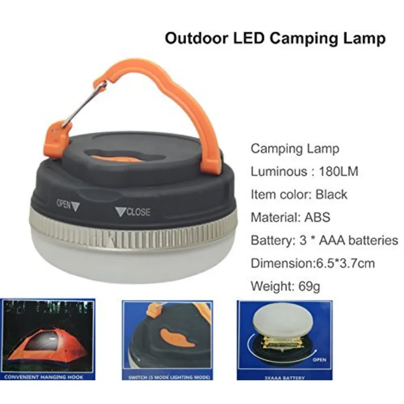 COB Tent Lamp LED Portable Lantern Work Light Rechargeable USB Lamp with Rotary Switch & Swivel Magnetic Base