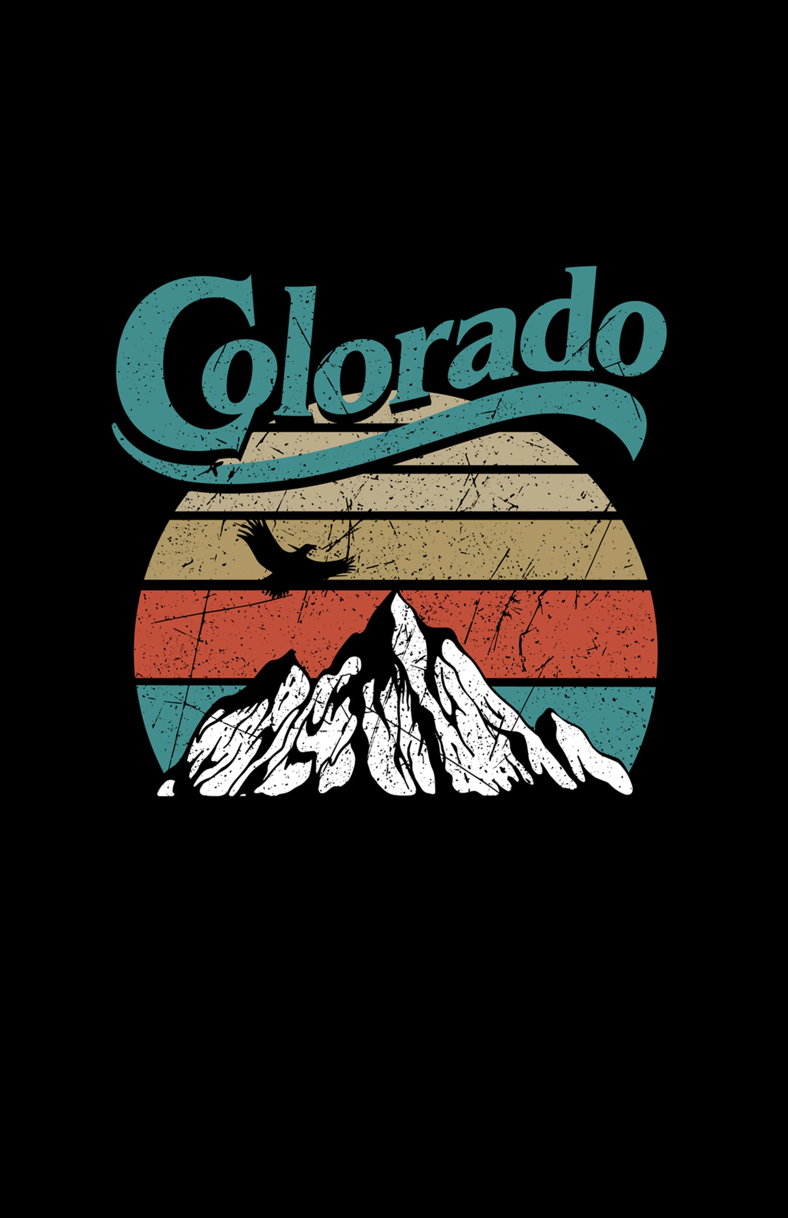 Colorado Mountain Crop Top Black