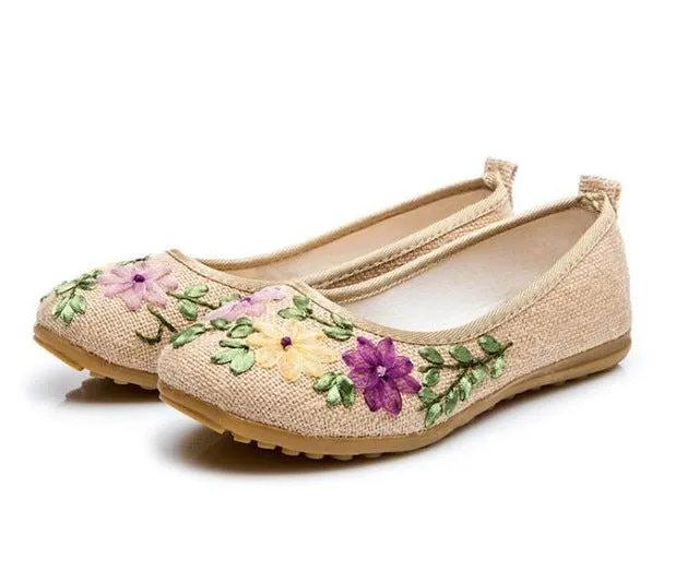 Comfortable Old Peking Ballerina Flat Shoes