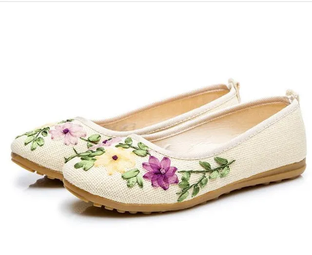 Comfortable Old Peking Ballerina Flat Shoes