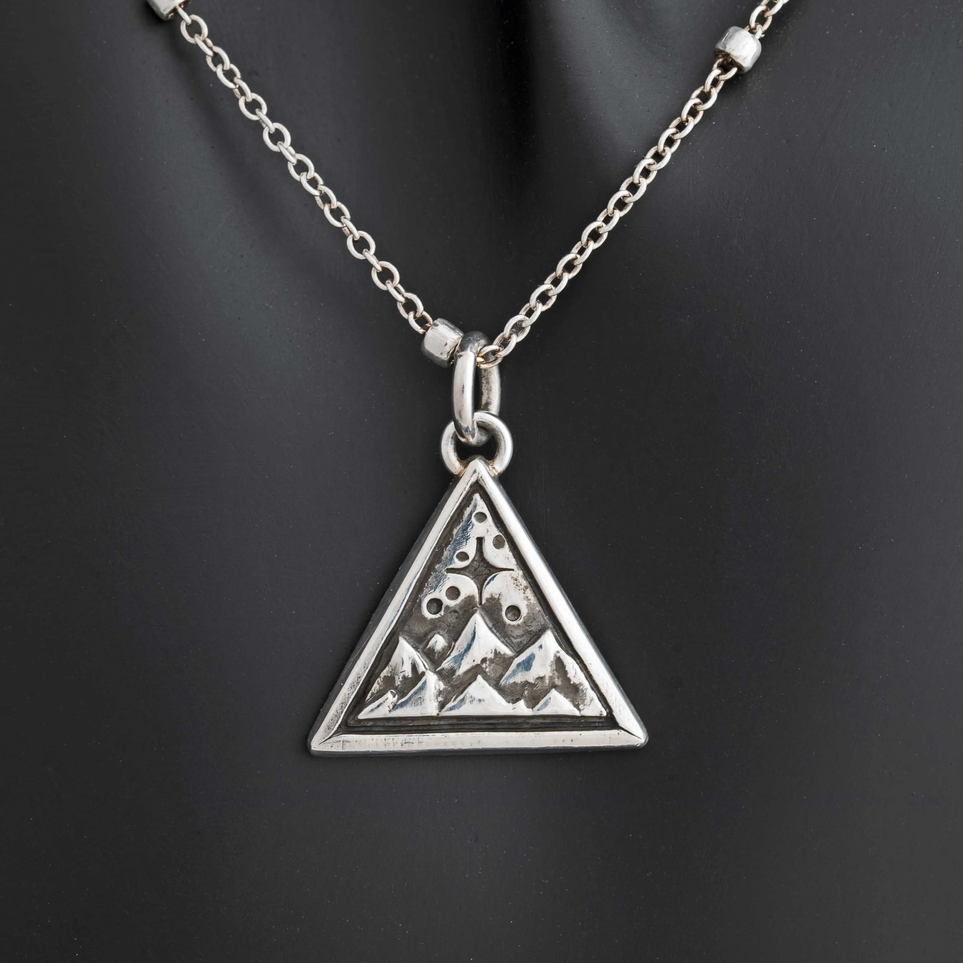 Dainty Silver Mountain Pendant Necklace