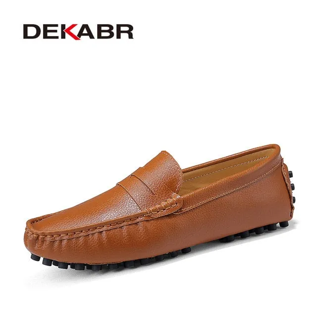 DEKABR 2020 New Arrival Men Driving Moccasins Genuine Leather Loafers Casual Fashion Wedding Men Footwear Large Size 38~50