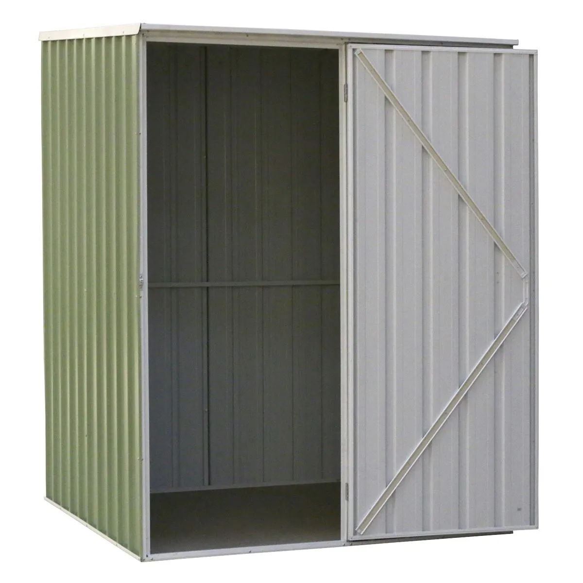 Dellonda Galvanised Steel Metal Garden/Outdoor/Storage Shed, 5FT x 5FT, Pent Style Roof – Green