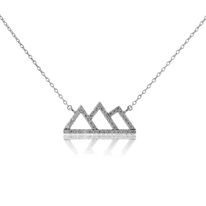 Diamond Outline Mountain Silhouette Necklace