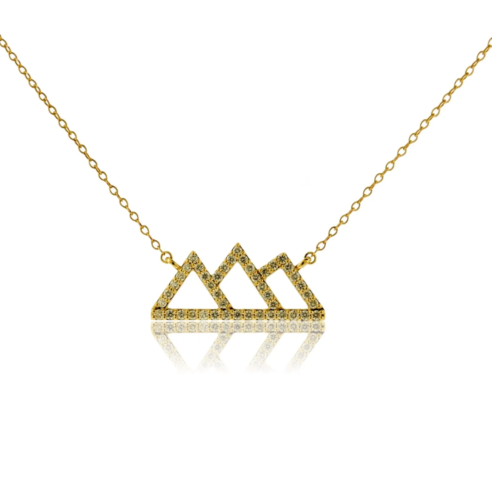 Diamond Outline Mountain Silhouette Necklace