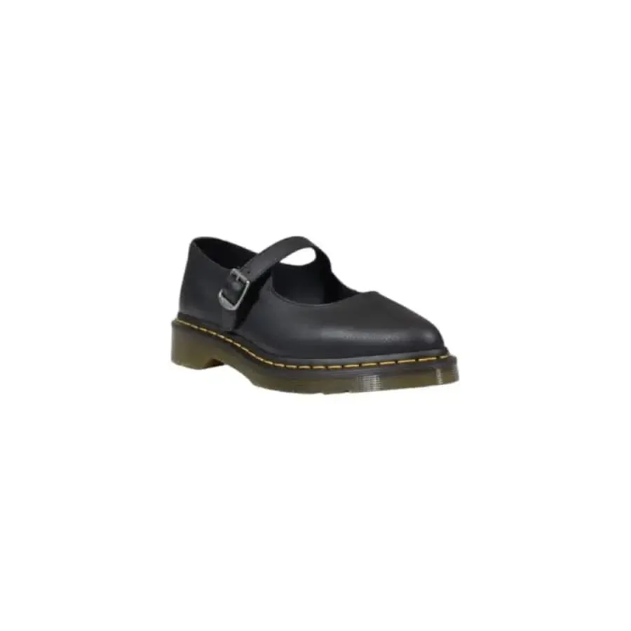 Dr. Martens Women's Black Leather Slip-On Flats with Buckle or Bow