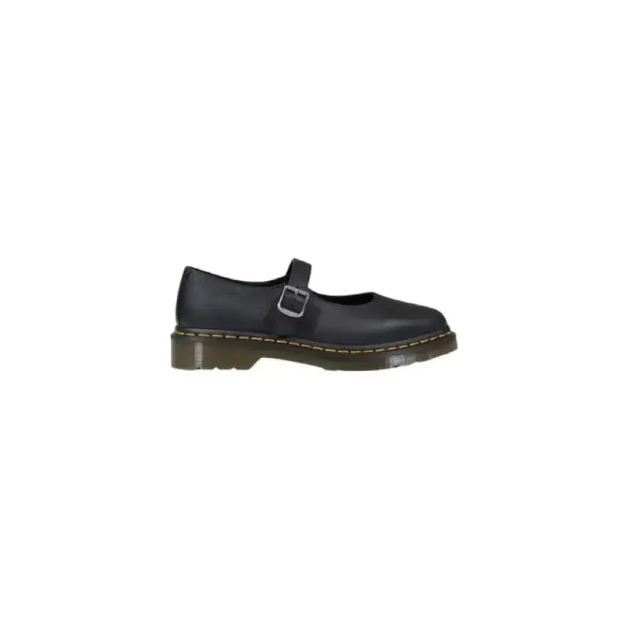 Dr. Martens Women's Black Leather Slip-On Flats with Buckle or Bow