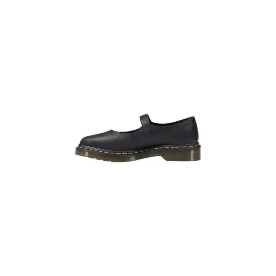 Dr. Martens Women's Black Leather Slip-On Flats with Buckle or Bow