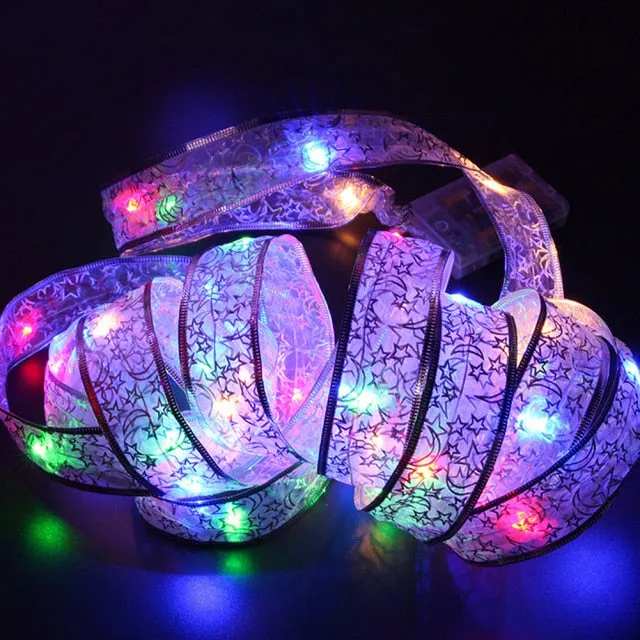 Fairy String Lights Waterproof 40 LED 4m Copper Wire Ribbon Bows Lights for Christmas
