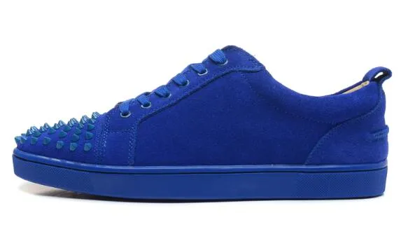 Fashion Flock Unisex Casual Sneakers Mens Solid Rivets Red Black Low Top Bottom Flats Blue Fashion Laofers Lace-Up Shoes Size 47