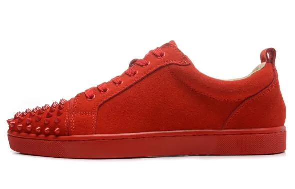 Fashion Flock Unisex Casual Sneakers Mens Solid Rivets Red Black Low Top Bottom Flats Blue Fashion Laofers Lace-Up Shoes Size 47
