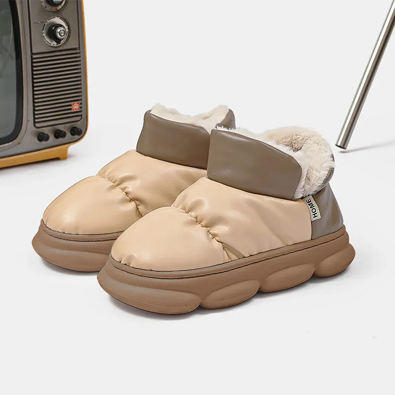 Faux Leather Waterproof Boots