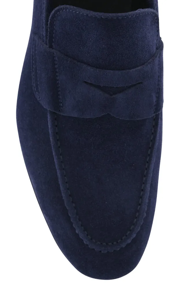 Fiori Di Lusso Navy Blue Penny Loafers