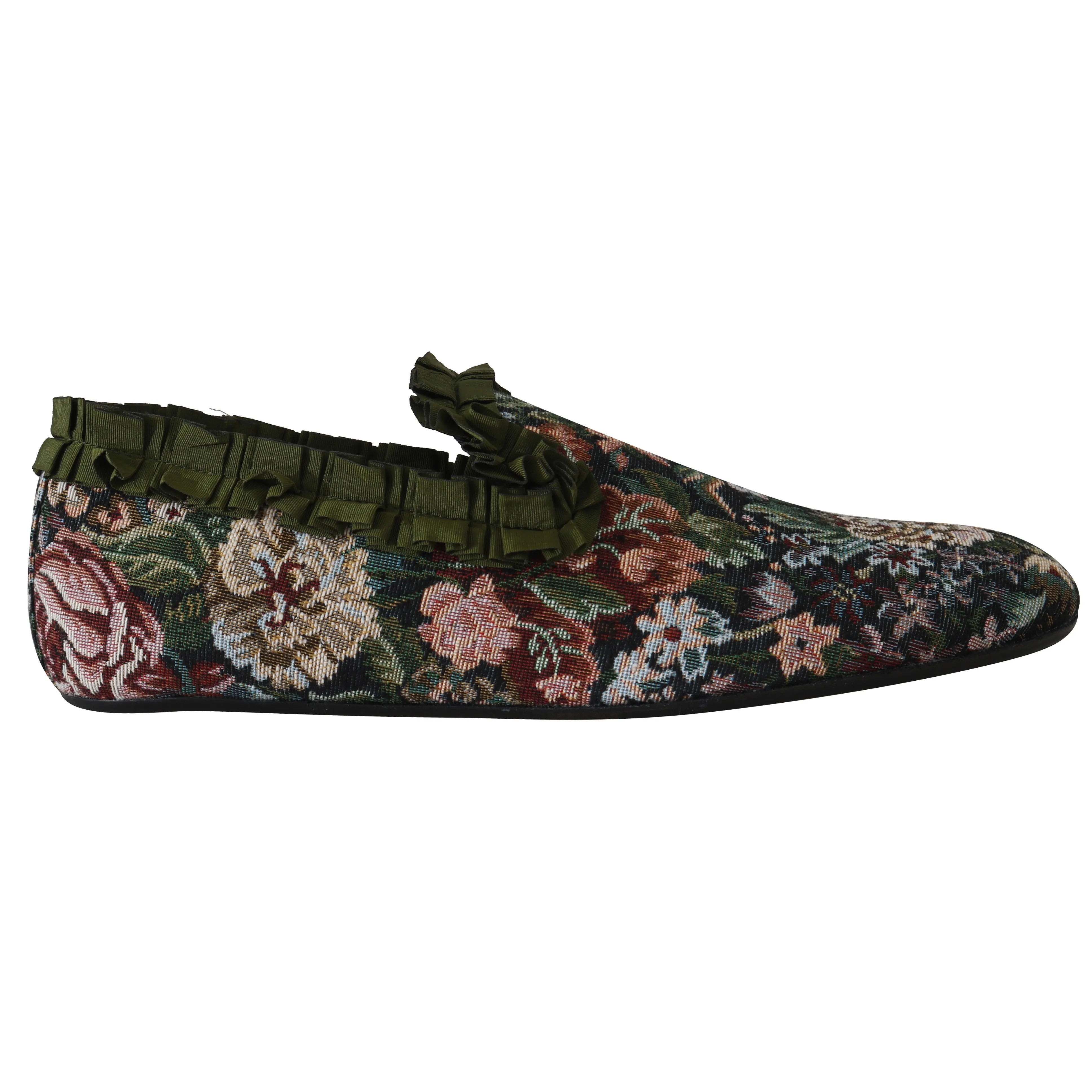 Fiori Ricamo Floral Slides Loafers Shoes